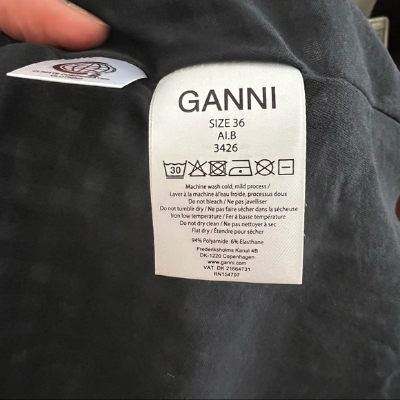 Ganni Mesh Check Wrap Dress - Picture 9 of 9